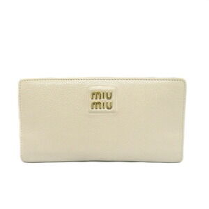 Miu Miu Madras Bi fold Long Wallet Beige